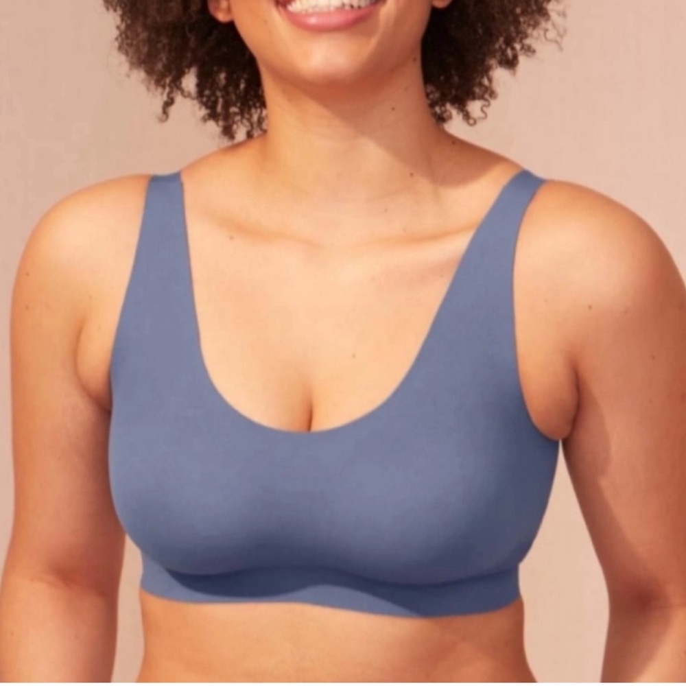 Knix LuxeLift Pullover Bra Blue Seamless Wireless-XXXXL
